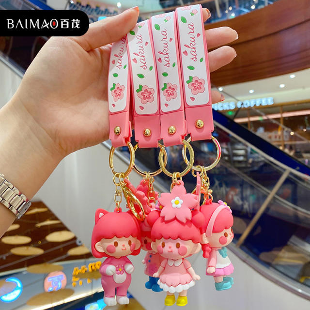 Cartoon Sakura girls' doll keychain