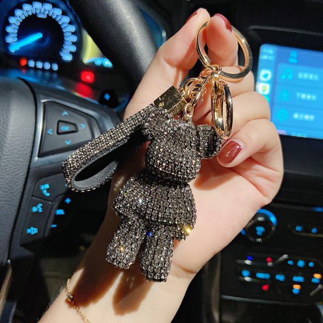 Diamond bear keychain