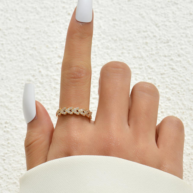 Diamond open finger ring