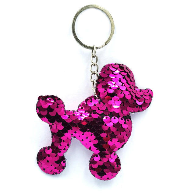 Sequins animal plant keychain