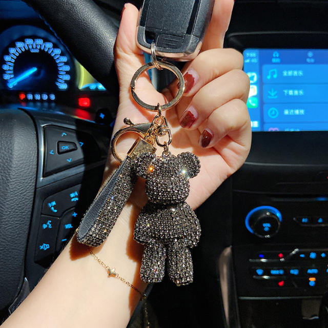 Diamond bear keychain