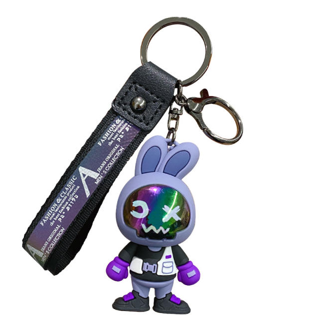 Color mask rabbit cool keychain