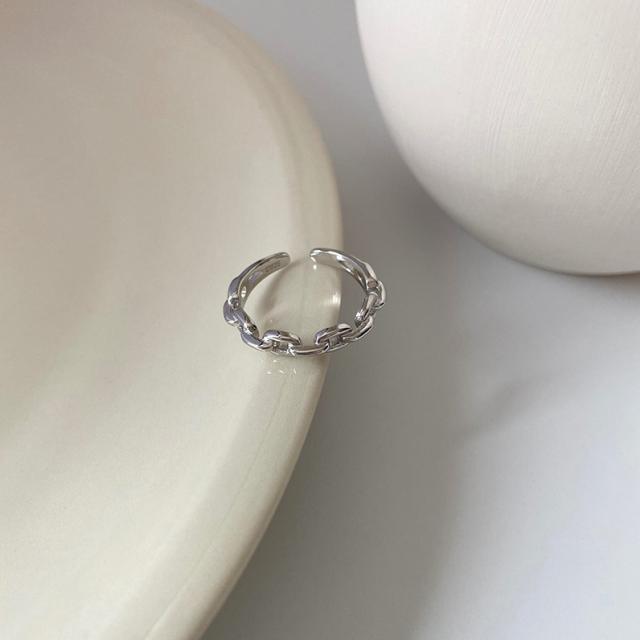 Vintage silver color open finger ring