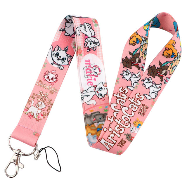 Cute cat lanyard keychain