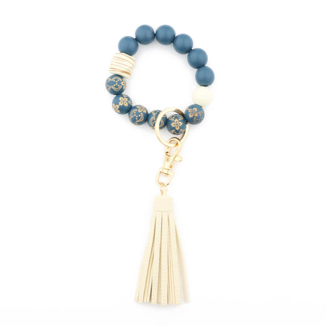 Tassel bead bracelet keychain