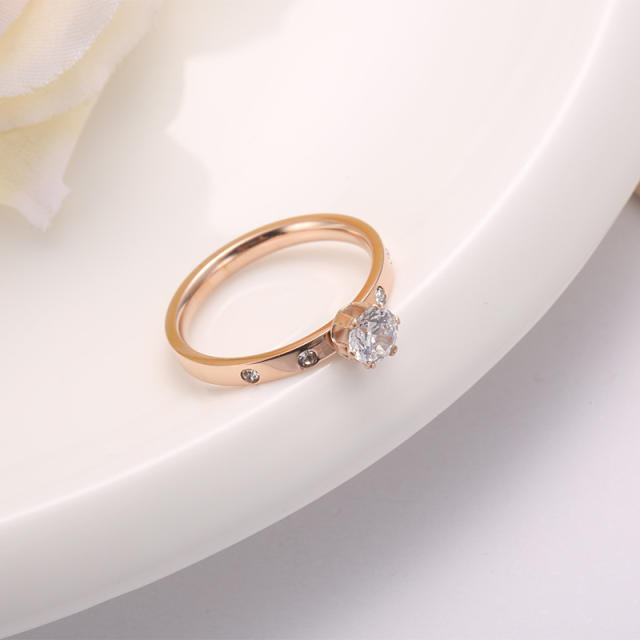 Diamond stainless steel engagement rings