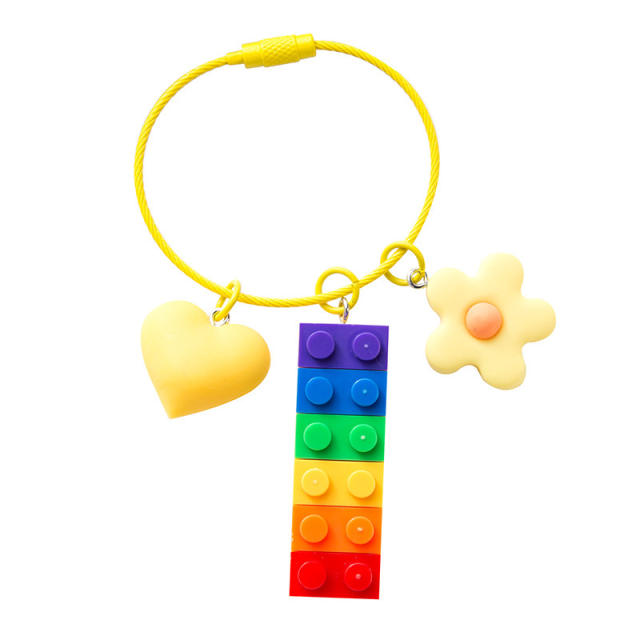 INS summer Skittles building blocks keychain