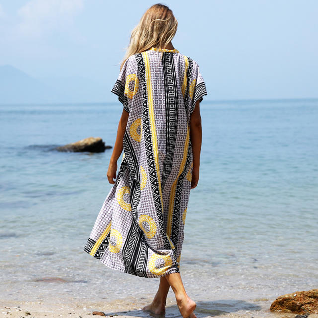 Printed loose beach dress