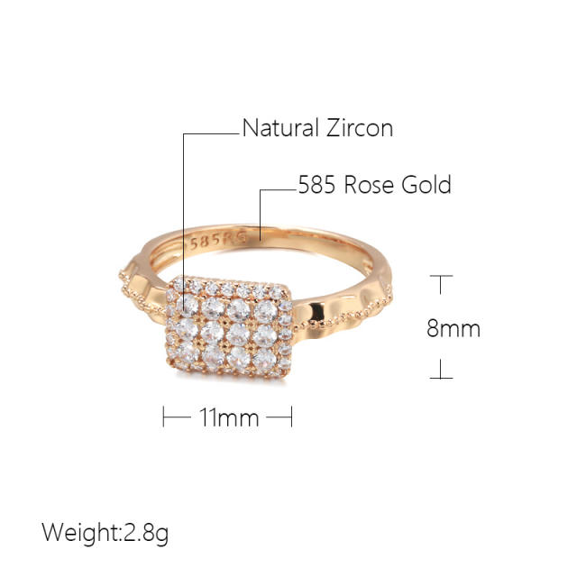 Fashion inlaid zircon rose gold ring