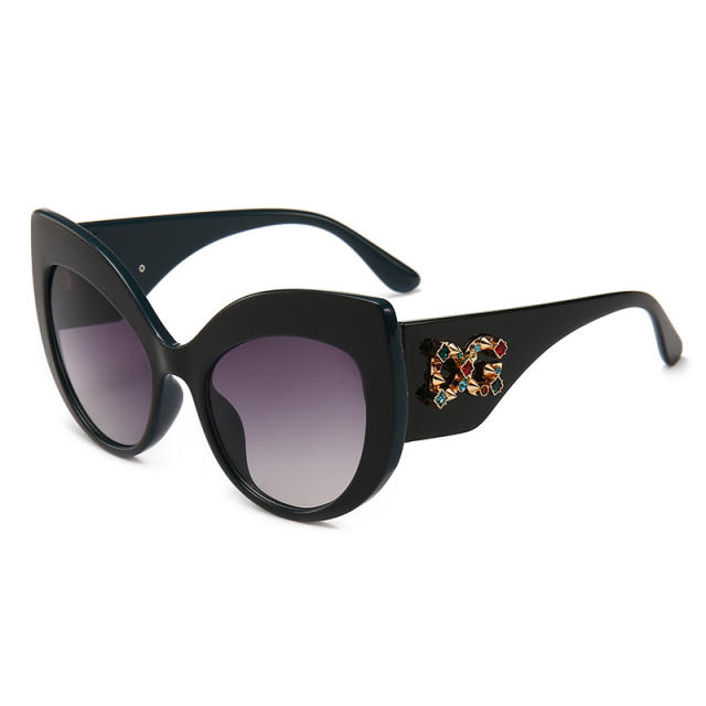 Oversized crystal embellished sun glasses