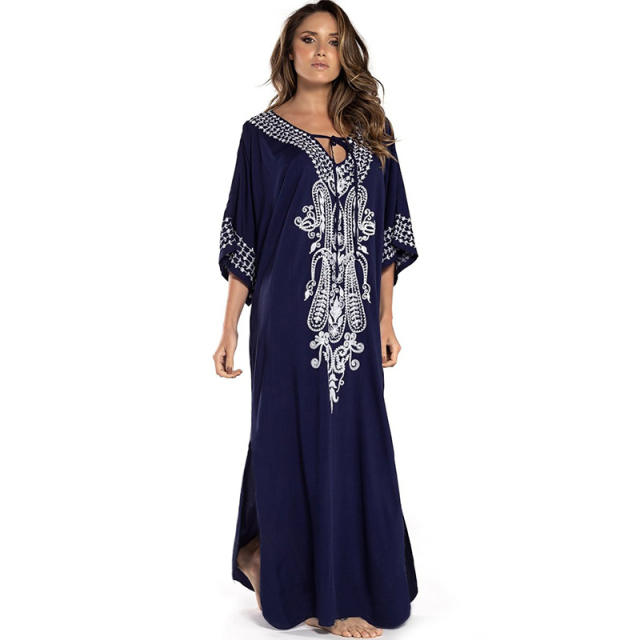 Printed robe beach dress