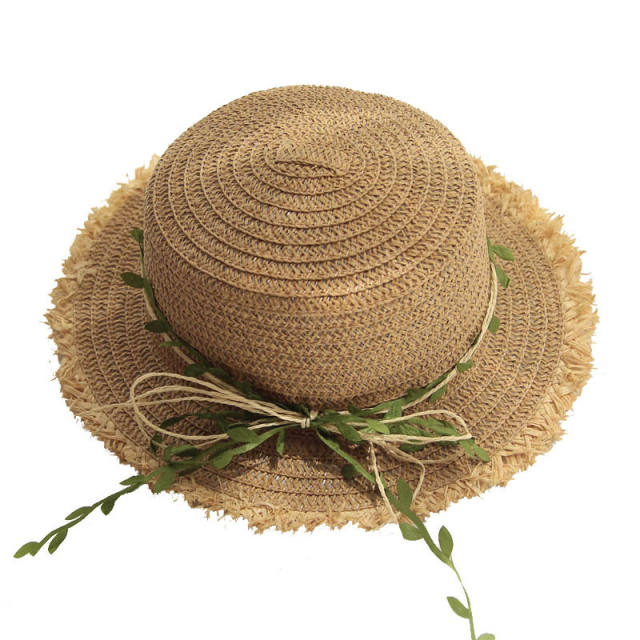 Vines bow straw boater hat