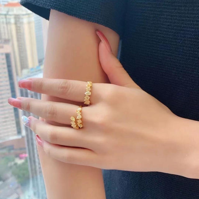 Delicate wheat leaves ultra-fine rings for women