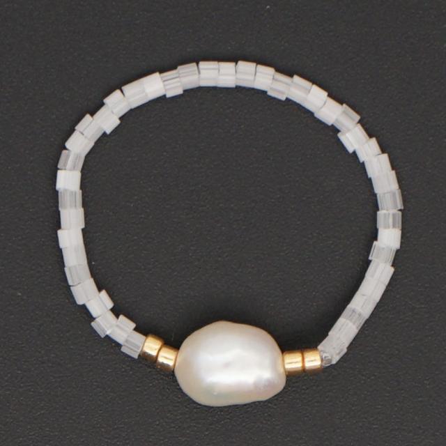 Miyuki beads elegant water pearl rings