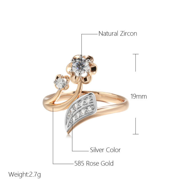 Fashion diamond two-tone open ring