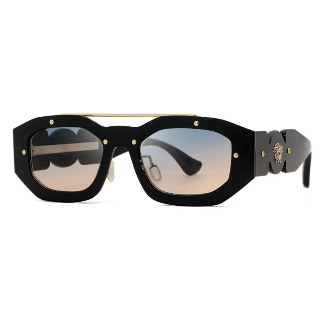 Fashion Square double beam rivet men's women's sunglasses