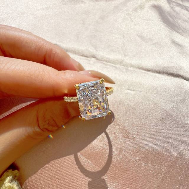 S925 sterling silver 8A cubic zircon INS luxury diamond rings