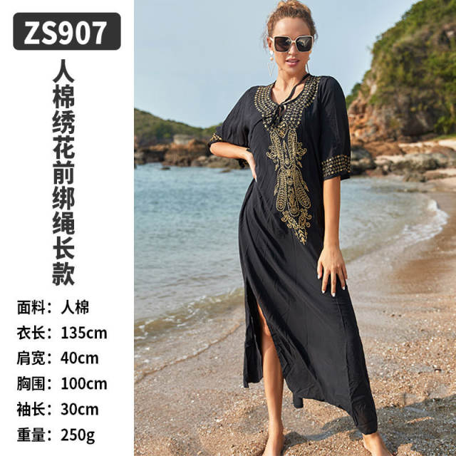 Printed robe beach dress