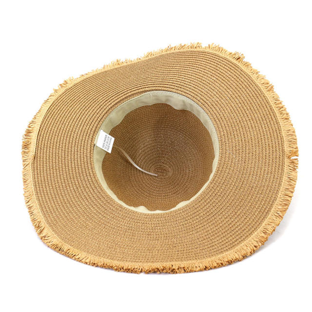 Wide brim straw beach hat