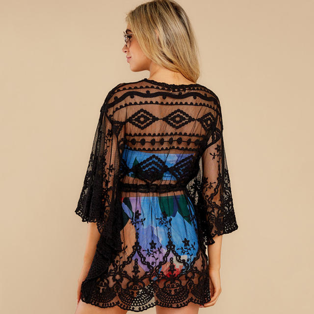 Lace swimsuit cover up