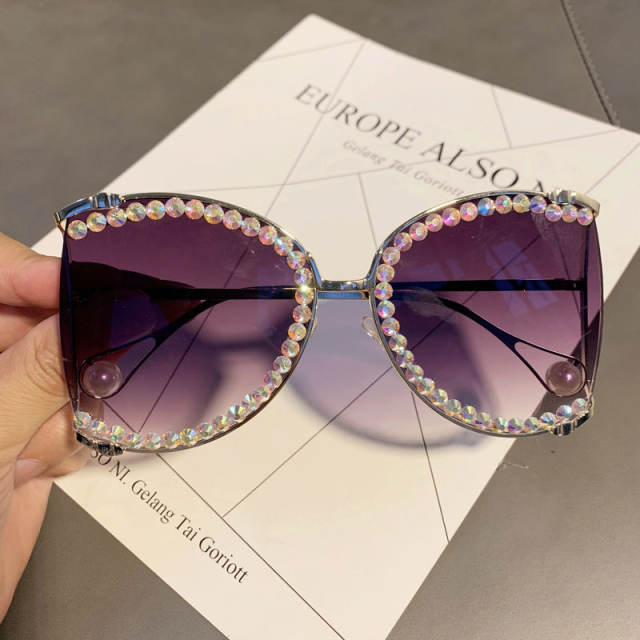 Fashion color zircon sunglasses
