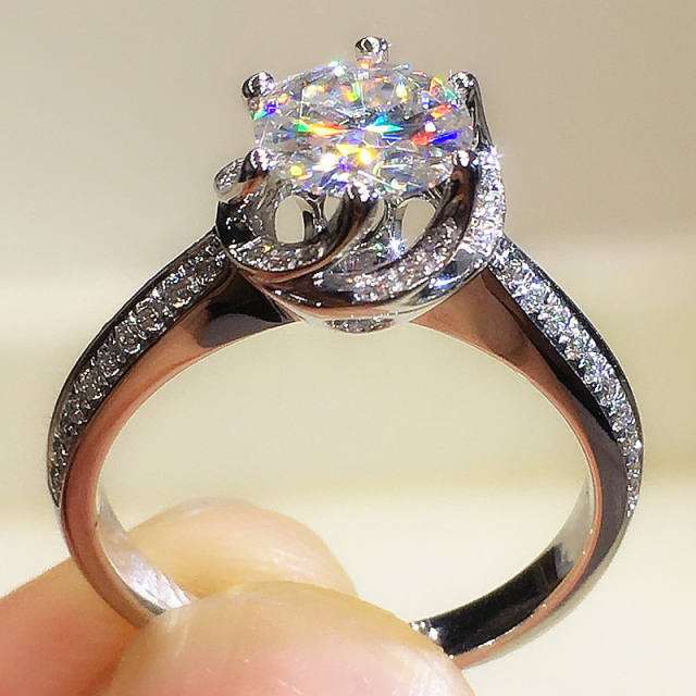 Classic cubic zircon engagement rings