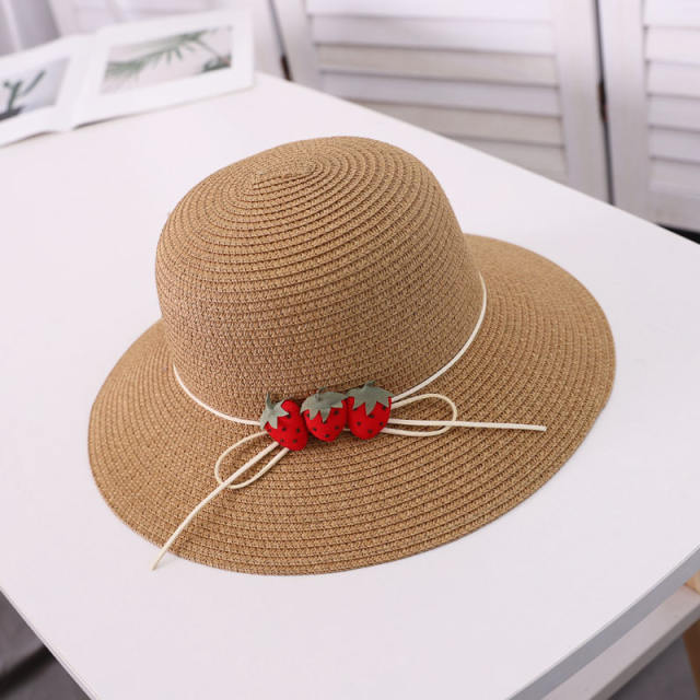 Mommy and baby straw beach hat