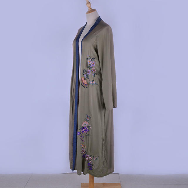 Printed robe cardigan swimsuit cover up
