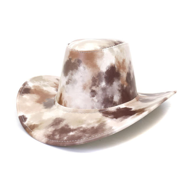 Colorful PU tie dye cowboy hat