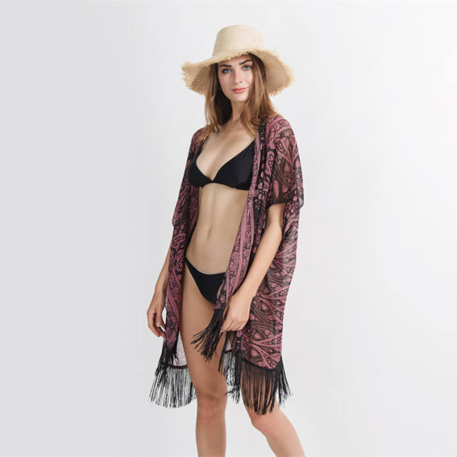 National trend paisley pattern beach cover up