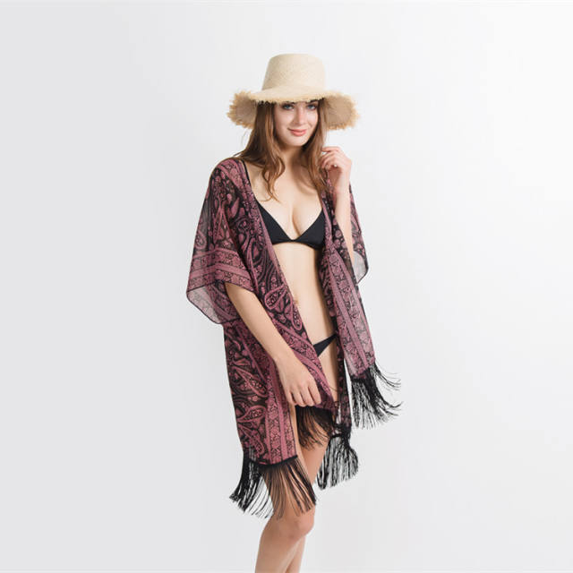 National trend paisley pattern beach cover up