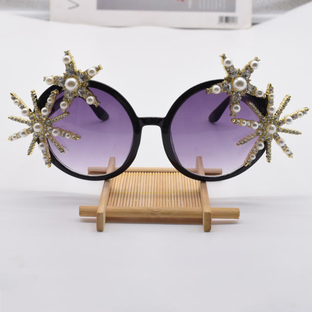 Fashion zircon pearl sunglasses