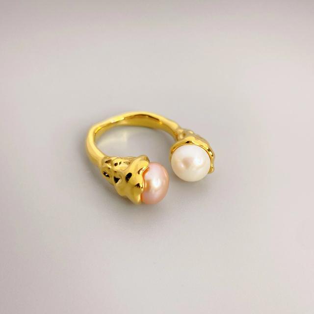 Water pearl setting unique openning rings