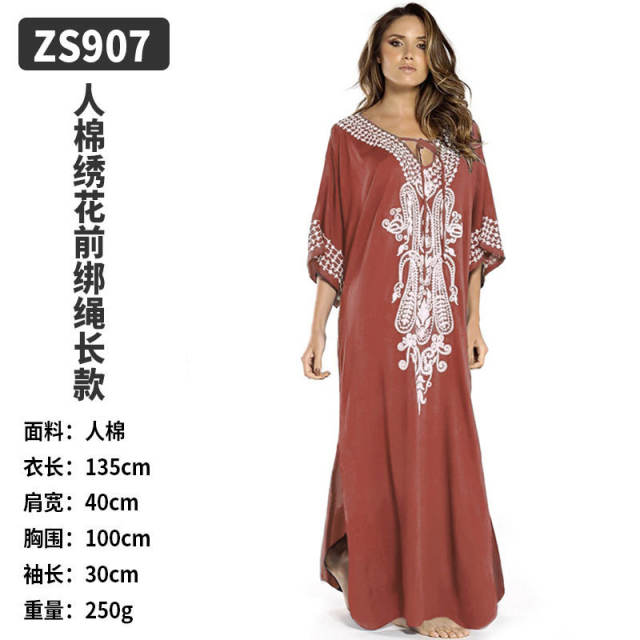 Printed robe beach dress