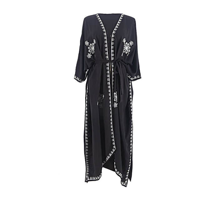 Printed loose cardigan swimsuit cover up