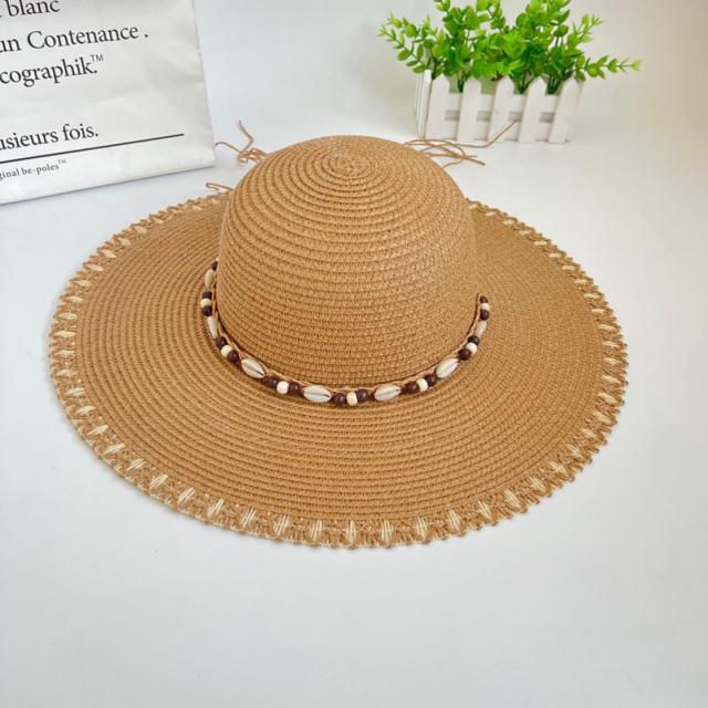 Wide brim straw beach hat