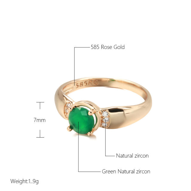 Fashion inlaid green zircon ring