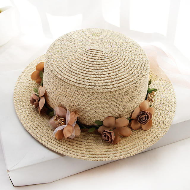 Summer straw boater hat