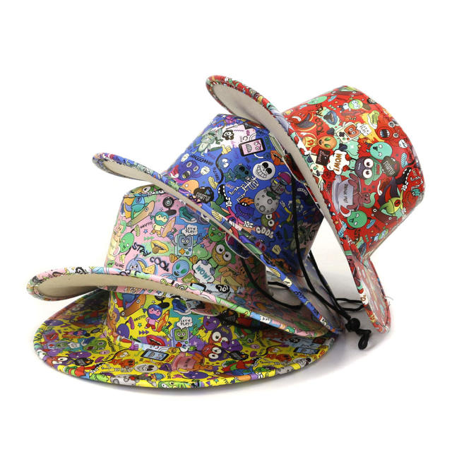 Cartoon printing cowboy hat for kids