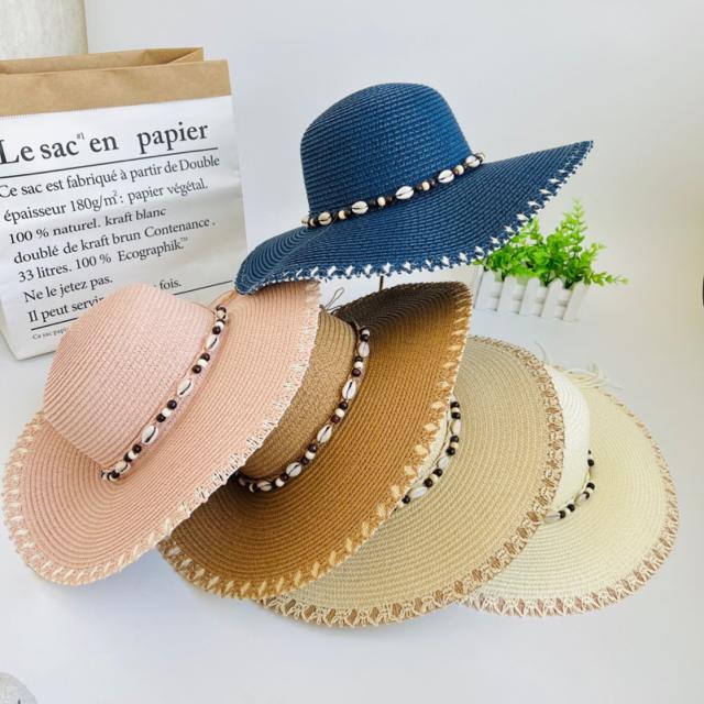 Wide brim straw beach hat