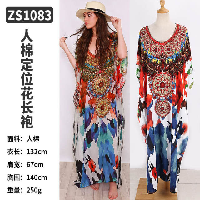 Bohemian printing beach dress