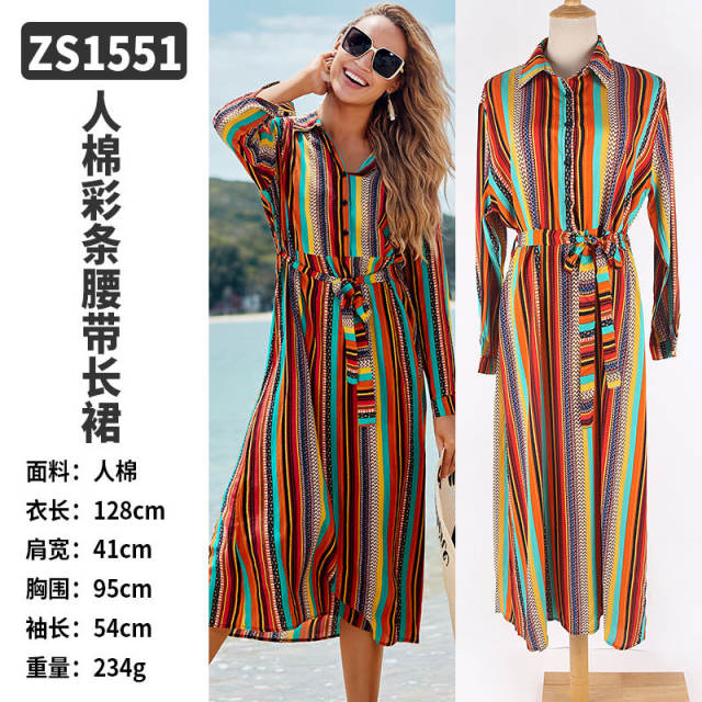 Bohemian printing beach dress