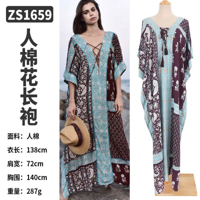 Bohemian printing beach dress