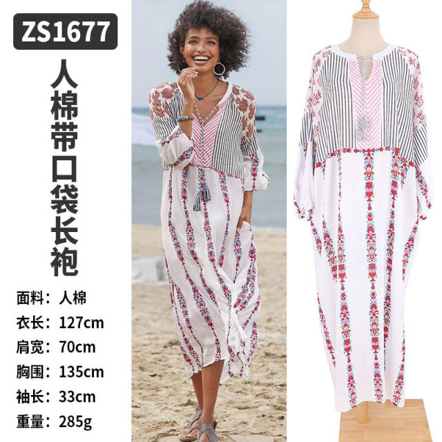 Bohemian printing beach dress