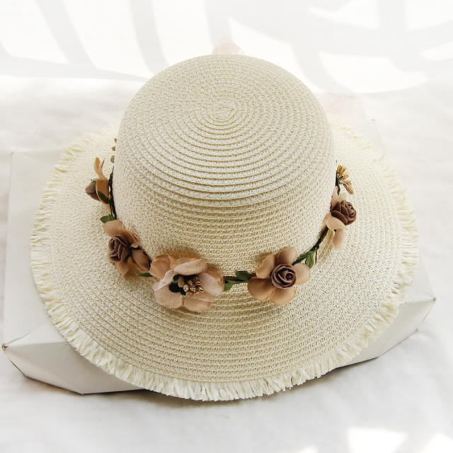 Summer straw beach hat