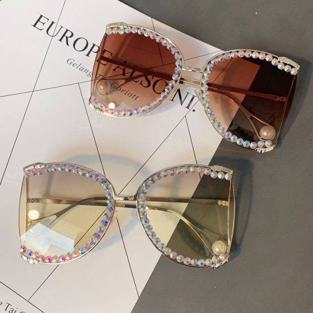 Fashion color zircon sunglasses
