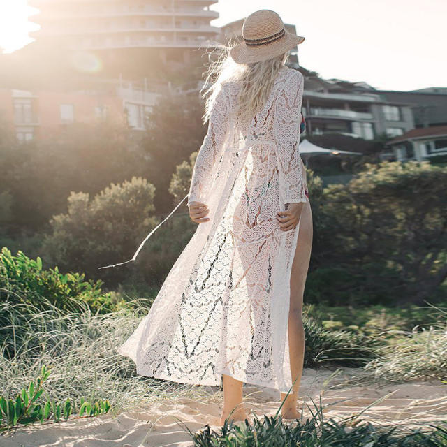 Lace cardigan swimsuit cover up