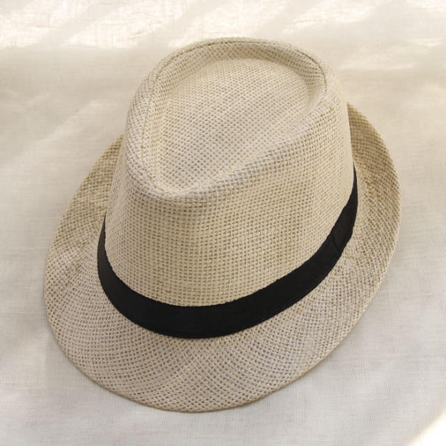 Straw fedora hat