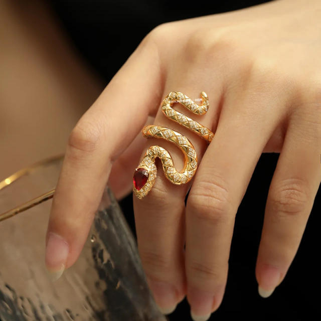 Personality snake design women rings