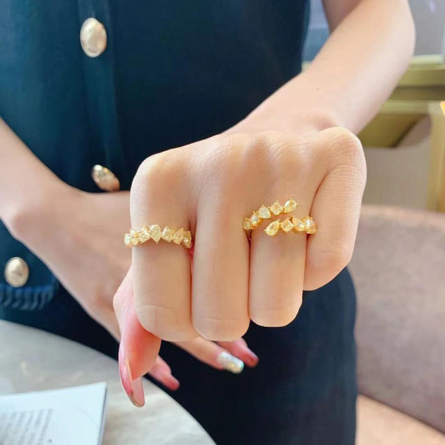 Delicate wheat leaves ultra-fine rings for women